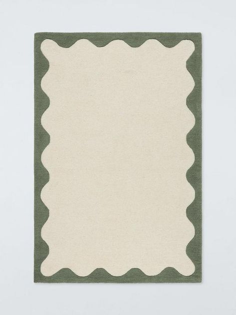 John Lewis Pure Wool Scallop Rug, Myrtle Green, L150 x W90cm John Lewis Rugs, Scallop Rug, Myrtle Green, Carpet Shampoo, Circular Economy, Buy Rugs, Brand Sale, Abstract Rug, Natural Cleaning Products