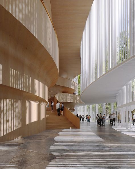 Gallery of A Royal Opera in Warsaw and a Center for the Arts in Canada: 8 Music and Performance Venues Submitted by the ArchDaily Community - 20 Swedish Architecture, Galleries Architecture, Theater Architecture, David Chipperfield Architects, Fine Arts School, David Chipperfield, Library Architecture, School Interior, Timber Buildings