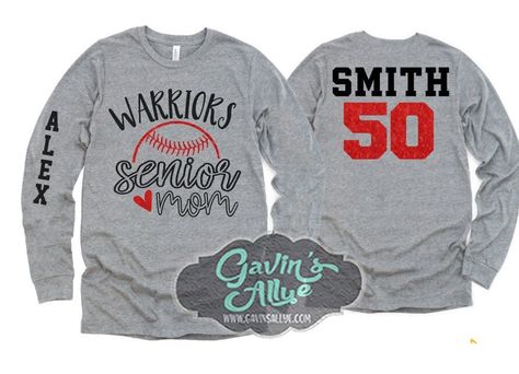 Glitter Senior Baseball Mom Shirts | Baseball Shirts | Baseball Shirt | Long sleeve T shirt | Customize colors by GavinsAllye on Etsy Senior Baseball Mom Shirts, Baseball Designs, Baseball Shirt Designs, Baseball Dad Shirts, Baseball Sister, Baseball Crafts, Senior Stuff, Baseball Tee Shirts, Baseball Design