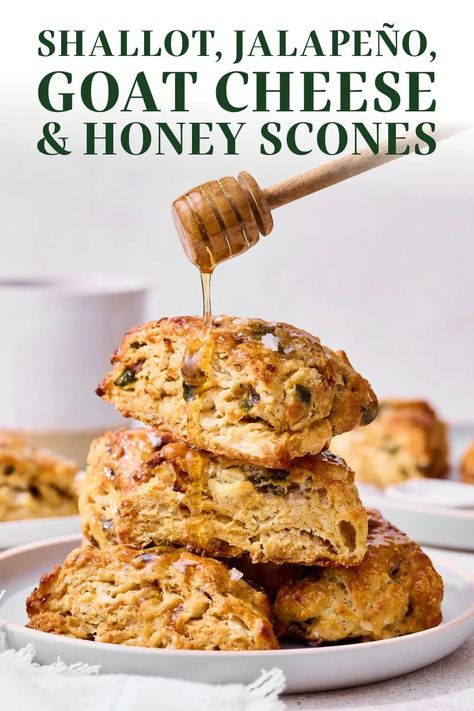 Honey Scones, Savory Scones Recipe, Goat Cheese Honey, Ultimate Cookie Recipe, Best Scone Recipe, Homemade Scones, Handle The Heat, Cheese Scones, Savory Scones