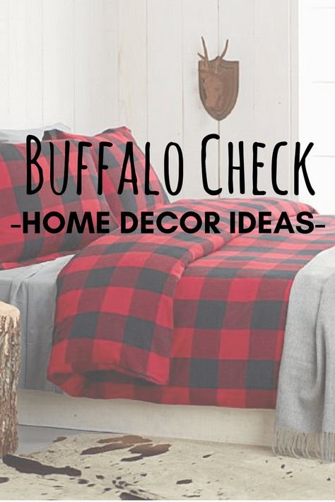 Red Buffalo Plaid Bedroom, Plaid Bedroom Ideas, Buffalo Plaid Bedroom, Bedroom Ideas Red, Plaid Bedroom, Raw Kitchen, White Shaker Kitchen, Plaid Bedding, European Style Homes