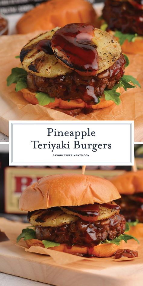 Bubba Burgers, Sweet Teriyaki Sauce, Pineapple Teriyaki, Teriyaki Burgers, Happy Habits, Foods Ideas, Rustic Arrangements, Onion Burger, Best Beef Recipes