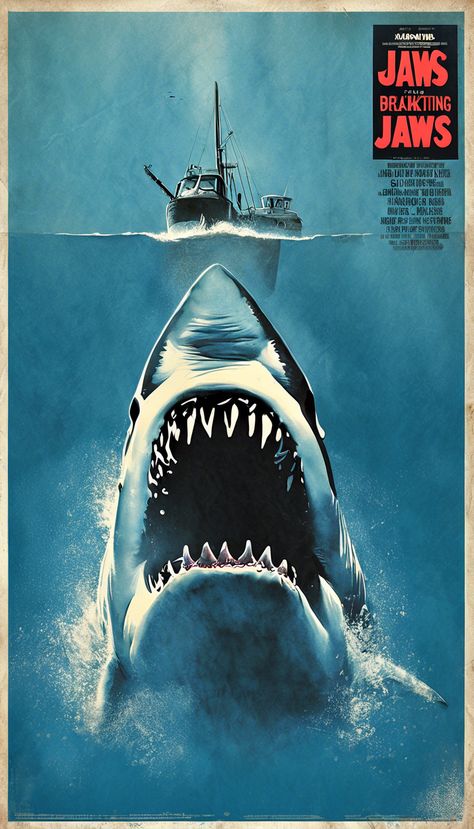 Jaws Painting, Jaws Film, Jaws Movie Poster, Shark Poster, Sea Life Creatures, Shark Photos, Jaws Movie, Shark Jaws, Gift Painting