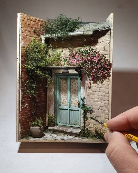 Shadow Box Art, Miniature Rooms, Miniature Houses, Aquascaping, Miniature Crafts, Beginner Painting, Miniature Fairy Gardens, Miniature House, Miniature Garden