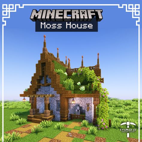 Minecraft Moss house. . . . .#minecraft #minecrafthouse #minecraftideas #foryou #minecraftbuilds Moss House Minecraft, Moss House, House Reference, Medieval House, Medieval Houses, Minecraft House Designs, Minecraft House, Minecraft Buildings, Minecraft Builds