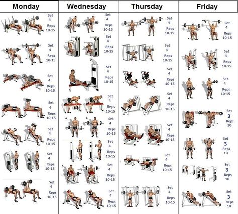 Gym Pic Video Exercise on Instagram: “4️⃣ day split program. Enjoy! #workoutplan #workoutmotivation #workouttips #gymtips #GYMHELP #gymexercises #gymmotivation #exerciseideas…” Sheets Aesthetic, Workouts Routine, Aesthetic Muscle, Chest And Tricep Workout, Workout Sheets, Gym Program, Printable Workout, Workout Program Gym, Bodybuilding Workouts Routines