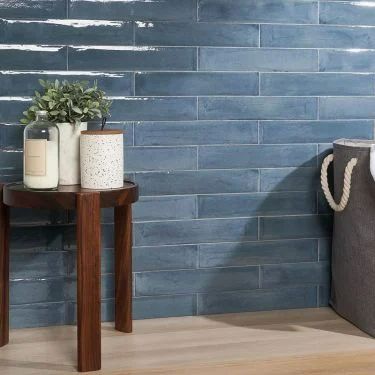 2022 Tile Design Trends Blue Tile Backsplash Kitchen, Porcelain Subway Tile, Blue Shower Tile, Tile For Wall, Blue Subway Tile, Blue Bathroom Tile, Wall Blue, Backsplash Wall, Blue Backsplash