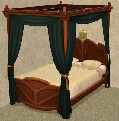 TheNinthWaveSims: The Sims 2 - The Sims 4 Realm Of Magic Bed For The... Sims 4 Realm Of Magic, Sims 4 Beds, Sims Medieval, Ts2 Cc, Play Sims, Antique Beds, The Sims 2, Los Sims, Sims 4 Cc Packs