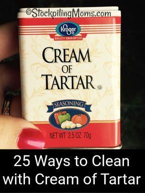 Did you know you could clean with a spice from your pantry??? Yes you can and here are 25 Ways to Clean with Cream of Tartar.  I hardly use Cream of Tartar in recipes, but there are a few that I do.  So it is beneficial and natural to use it for cleaning. Give it a try, you will be surprised! Mix equal parts vinegar and Cream of Tartar for a wonderful non abrasive cleaner for nearly all surfaces. Cream of Tartar is an alternative to household bleach.  Use it mixed with half as much vinegar ... Cream Of Tartar Uses, Abrasive Cleaner, Cleaner Recipes, Cleaning Tips Tricks, Homemade Cleaners, Mosquito Bite, Cleaning Laundry, Natural Teeth Whitening, Homemade Cleaning Products