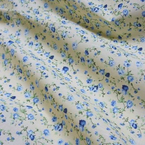 Cream Polycotton Fabric with Delicate Blue Flowers (Per Metre) Hobby Ideas, Polycotton Fabric, Crafty Stuff, Blue Flowers, Thing 1, Cream, Flowers, Fabric, I Love