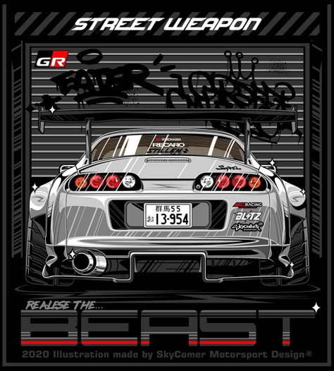 Jdm Illustration, Livery Design, Car Animation, Supra Mk4, Automotive Illustration, Jdm Wallpaper, Cool Car Drawings, Automotive Artwork, Custom Garages