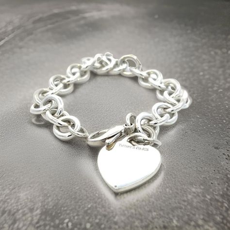 Authentic Tiffany Co Estate Heart Charm Bracelet 7.5" Sterling Silver 35.7g Tif756 This Elegant Authentic Tiffany Co Bracelet Is Made Of Sterling Silver And Has A Weight Of 35.7 Grams. Trusted Seller Since 2002 Please See Our Hundreds Of Positive Feedbacks From Our Clients!! Free Shipping!! Details With Heart Charm Length: 7.5 Inches Weight: 35.7 Grams Metal: Sterling Silver The Tiffany Co. Items Have A Natural Patina As They Are Estate Silver Pieces. We Try To Present Our Estate Items As Best A Tiffany And Co Bracelet, Jewelry Tiffany, Tourmaline Bracelet, Heart Tag, Tourmaline Necklace, Tiffany Co Jewelry, Tourmaline Ring, Akoya Pearls, Sea Pearls