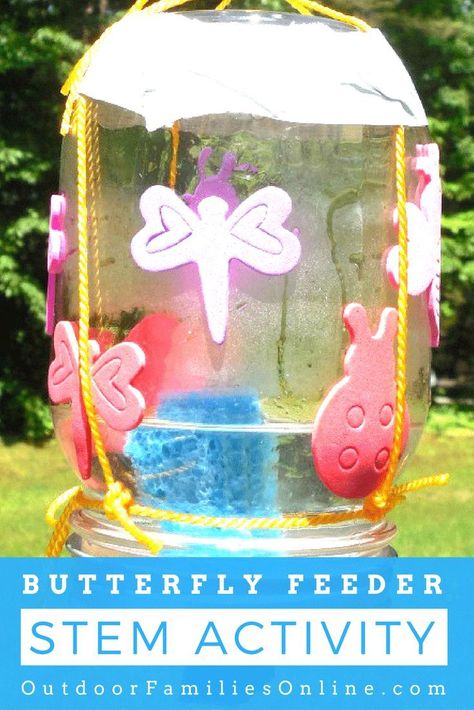 Science Outdoor STEM Activities: Construct a Butterfly Feeder >>> Outdoor STEM activities add a little extra oomph to your outside observations. Build a butterfly feeder and observe who comes to visit with this engineering and butterfly science project. Butterfly Science Project, Butterfly Lessons, Butterfly Science, Butterfly Feeder, Fairy Tea Parties, Steam Learning, Daisy Scouts, Children's Activities, Group Ideas