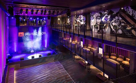 Music Venue Design, Music Venue Interior, Club Design Interior, Music Stage, Venue Design, Experiential Design, Commercial And Office Architecture, Nightclub Design, Interesting Interiors