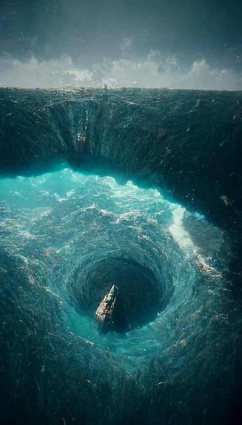 Bermuda Triangle Art, Bermuda Triangle Pictures, Bermuda Triangle Aesthetic, Bermuda Art, Scary Ocean, Ocean Trench, Mariana Trench, The Bermuda Triangle, North Atlantic Ocean