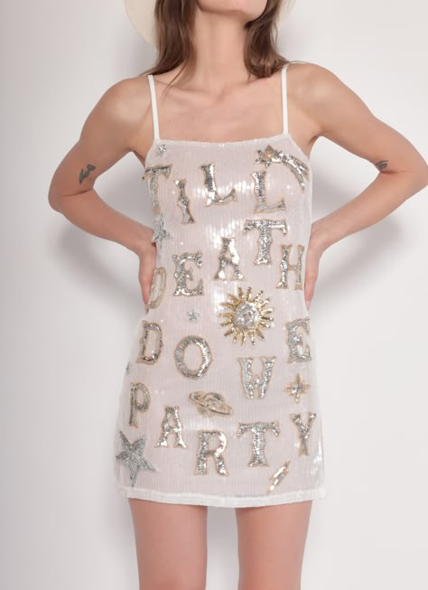 Forever sequin Dress | EastnWest – eastnwest label Cool Bride Reception Dress, Fun Bridal Shower Dress, Disco Reception Dress, Second Dress Wedding Party, Bachelorette Looks The Bride, Short Vegas Wedding Dress, After Party Wedding Outfit, Bachelorette Bride Outfits, After Wedding Outfit The Bride