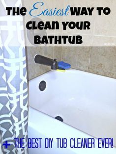 The Easiest Way to Clean Your Bathtub + The Best DIY Tub Cleaner EVER. Let’s face it, the bathroom is a gross place! You know what goes on in there!?! All kinds of body functions germing up the place. I find it kind of funny though how the germiest place in the house is also the place you go to degerm and get clean. Irony at it’s best! Diy Tub, Body Functions, Diy Bathtub, Clean Baking Pans, Cleaning Painted Walls, Clean Bathtub, Glass Cooktop, Tub Cleaner, Deep Cleaning Tips