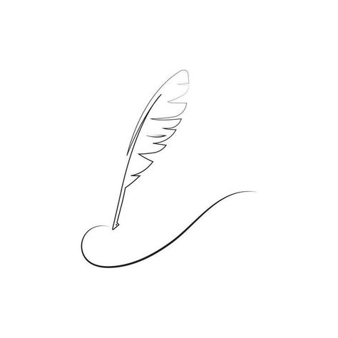 Quill Drawing Feather, Feather Quill Tattoo, Quill Pen Aesthetic, Quill Illustration, Pen Tattoo Ideas, Quill Pen Tattoo, Feather Line Art, Feather Pen Tattoo, Quill Drawing