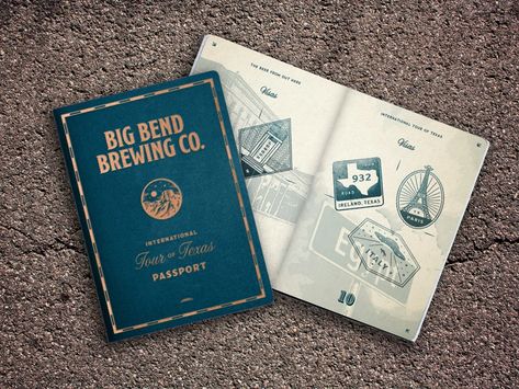 Travel Guide Book Design, Passport Card, Family Festival, Travel Guide Book, Fall Banner, Ticket Design, Team Effort, Big Bend, Travel Design