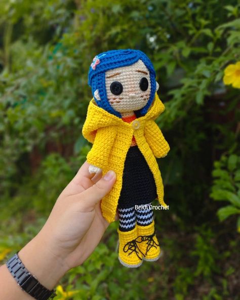 Coraline Crochet Pattern Free, Crochet Coraline Doll, Coraline Amigurumi, Crochet Coraline, Diy Crochet Doll, Coraline Doll, Toy Pattern, Ideas Crochet, July 4