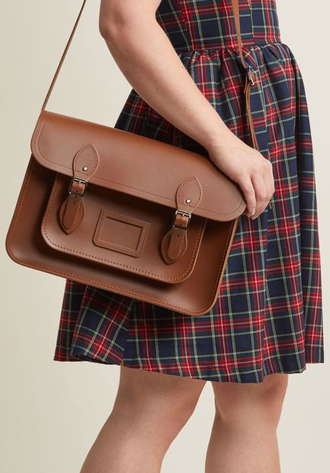 The Cambridge Satchel Company Bag in Brown - 14 in. | ModCloth Cambridge Bag, Sister Missionary, Company Bag, Brown Leather Satchel, Diy Leather Bag, Diy Purse, Novelty Bags, Handbags Women, Lv Handbags