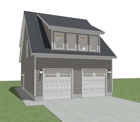 Detached Garage With Apartment, Garage Loft Apartment, Garage With Apartment, Garage Plans With Loft, Garage Boden, Plan Garage, Garage Apartment Plan, House Plans For Sale, Garage Guest House