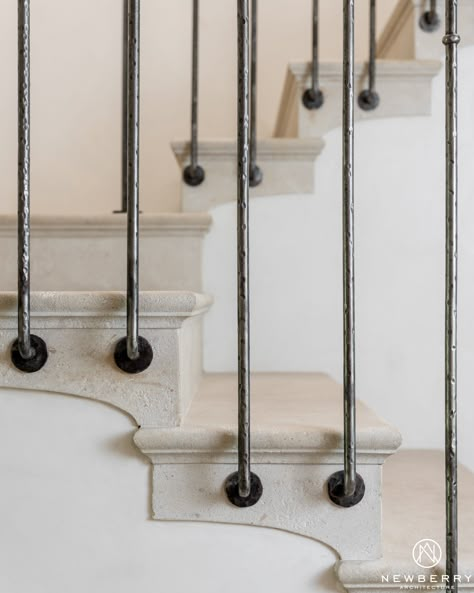 Side Mounted Stair Railing, French Stair Railing, French Iron Railing, Balusters Iron Stairs, Side Mount Stair Railing, Classic Stair Railing, French Railing, Country House Stairs, French Country Staircase