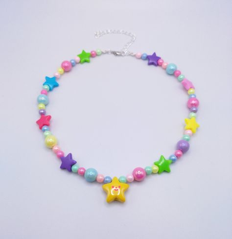 Kawaii Accessories Necklaces, Rave Vibe, Kidcore Necklace, Kidcore Jewelry, Pixie Party, Silly Clothes, Adorable Homes Game, Pastel Girl, Star Beads