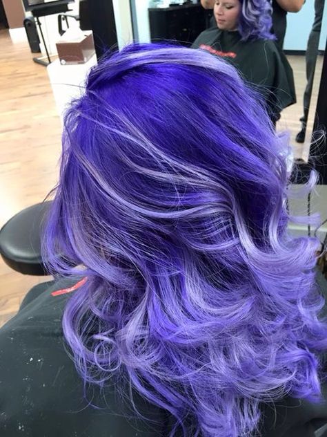 Purple Faded Hair, Periwinkle Purple Hair, Periwinkle And Purple Hair, Blurple Hair Color, Ombre Hair Color Blue Purple, Purple And Blue Hair, Purple And Blue Pastel Hair, Blue Toned Purple Hair, Galaxy Hair Color