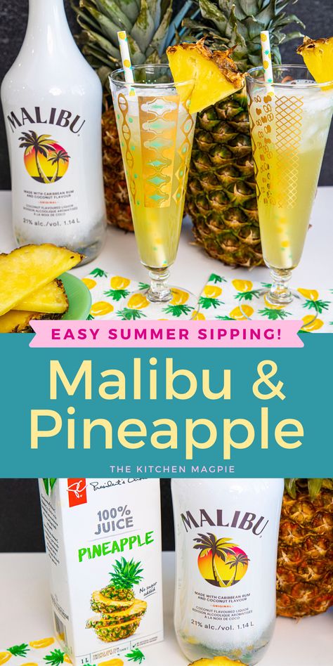 Pineapple Malibu, Malibu Rum Drinks Recipes Pineapple, Malibu Pineapple Drinks, Malibu Rum Pineapple Drinks, Malibu And Pineapple Juice Recipes, Drinks With Pineapple Malibu Rum, Malibu Pineapple Cocktails, Mixed Drinks Alcoholic With Pineapple Juice, Malibu And Pineapple Juice