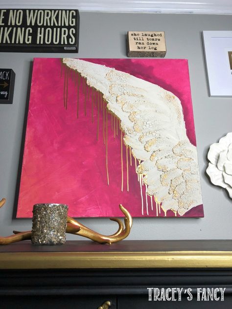 Textured Angel Wings, Draw An Angel, Angel Wing Artwork, Painting Angels, Fancy Painting, Wings Artwork, Angel Wings Painting, Angel Wings Wall Art, Angel Wings Art