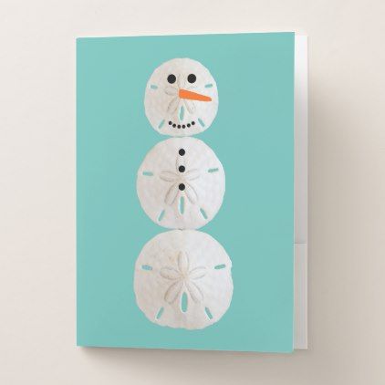 Sand Dollar Snowman Pocket Folder - winter gifts style special unique gift ideas Beach Christmas Cards, Sand Snowman, Seashell Gifts, Snowman Baby, Poster Beach, Seashell Projects, Florida Christmas, Nautical Crafts, Merry Christmas Diy