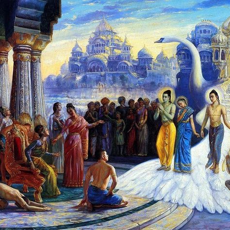 Radhanath Swami on Instagram: “Finally after 14 years of exile Lord Rama returned to Ayodhya. Everyone in Ayodhya was so happy upon receiving the news of Rama’s return.…” Radhanath Swami, Lord Ram, Lord Rama, Shri Ram, Krishna Art, God Illustrations, Cool Websites, Art Show, Photo Storage