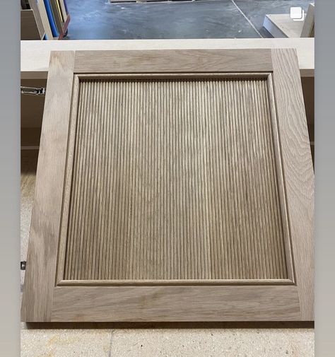 Textured Cabinet Doors, Louvered Kitchen Cabinets, Fluted Door Panel, Reeded Kitchen Cabinets, Reeded Cabinet Door, Diy Fluted Cabinet Doors, Fluted Kitchen Cabinets, Fluted Cabinet Door Diy, Fluted Mica Wardrobe