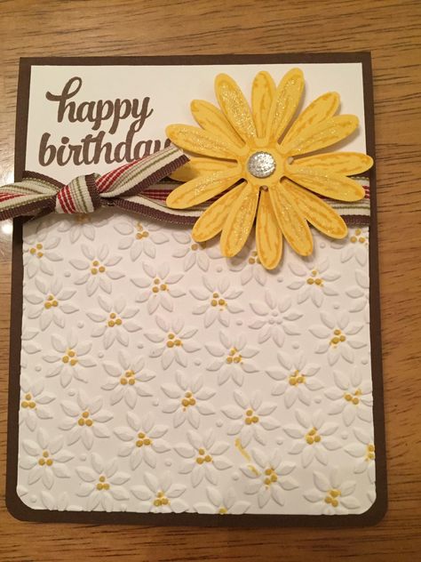 A beautiful handmade card to send to let someone special know you're  Thinking about them. Card measures 4.25"x5.5"  All images have been hand stamped. Blank on the inside for your own personal message. Card comes with a white envelope  Stamped images © Stampin' Up! 2017 Stampin Up Happy Birthday, Big Birthday Cards, Creative Birthday Cards, Daisy Cards, Hand Painted Card, Bday Cards, Birthday Cards For Women, Beautiful Handmade Cards, Birthday Cards Diy