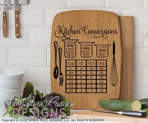 Kitchen Conversion chart SVG conversions decal cut file | Etsy Conversions Chart, Kitchen Conversion Chart, Kitchen Conversions, Recipe Conversions, Cnc Machine Projects, Conversion Chart Kitchen, Amber Price, Kitchen Conversion, Laser Engraved Ideas