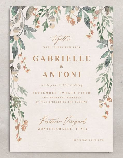 Rustic Floral Wedding Invitations, Wedding Rustic Invitations, Wedding Invitation Rustic Elegant, Farmhouse Wedding Invitations, June Wedding Invitations, Wedding Invites Floral, Rustic Invitation Wedding, Rehearsal Dinner Invitations Wording, Wedding Card Digital