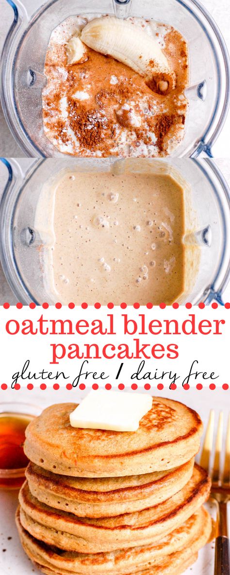 Oatmeal Blender Pancakes, Pancakes Oatmeal, Blender Pancakes, Banana And Egg, Pancake Recipe Easy, Pancake Recipes, Gluten Free Pancakes, The Best Breakfast, Pancakes Healthy