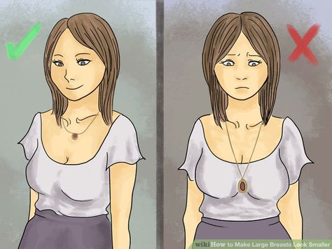 Image titled Make Large Breasts Look Smaller Step 5 How To Minimize A Large Bust, Outfits Big Busted, Best Tops For Big Busted Women, Best Shirts For Big Busted Women, Fashion For Large Breasted Women, Saggy Breast Outfits, How To Dress A Large Bust, Outfit Ideas For Big Brest, Summer Dresses For Big Busted Women