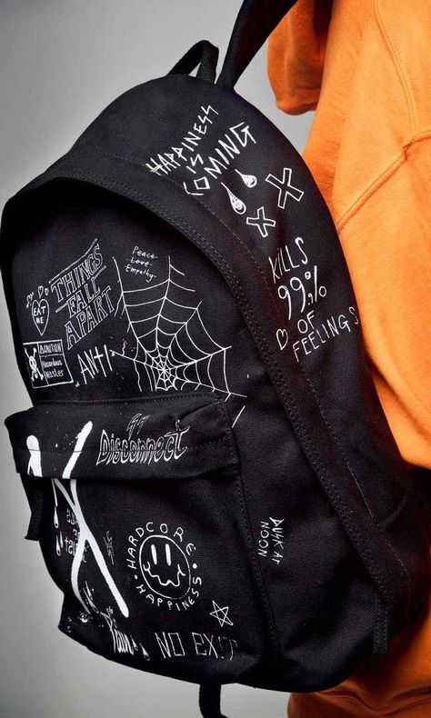 Disconnect Backpack #disturbiaclothing #disturbia #goth #alien #goth #occult #grunge #alternative #punk #print #2018 | Punk outfits, Edgy outfits, Grunge outfits Goth Alien, Fashion Grunge, Grunge Look, Neue Outfits, Painted Clothes, Punk Outfits, Grunge Goth, Edgy Outfits, Mode Vintage