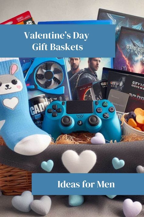 men's valentine's day gifts basket for him Diy Valentine’s Day Basket For Him, Boys Valentines Basket Ideas, Men Valentine's Gift Baskets, Valentines Basket, Mens Valentines Day Gifts, Gift Baskets For Him, Valentines Day Baskets, Valentine Gift Baskets, Valentine Baskets