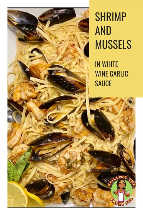 Muscles And Linguine, Mussels In White Wine Sauce Garlic Pasta, Linguine With Mussels, Shrimp And Mussels Recipe Garlic Butter, Mussel And Shrimp Pasta, Shrimp Mussels Pasta, Mussels Linguine Recipe, Shrimp And Muscles Recipes, Mussels And Pasta Recipes