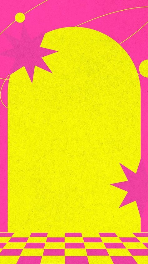 Retro yellow & pink iPhone wallpaper background | free image by rawpixel.com Retro Iphone Wallpaper, Pink Iphone Wallpaper, Pretty Phone Backgrounds, Retro Wallpaper Iphone, Retro Yellow, Retro Phone, Retro Background, Pop Art Wallpaper, Graphic Design Lessons