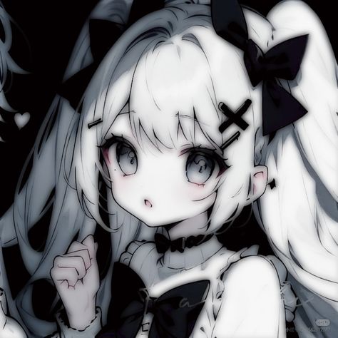 Matching Catgirl Pfp, Goth Anime Couple, Goth Matching Icons, Black And White Matching Pfp, Bfg Movie, Soft Goth Aesthetic, Matching Anime, Fnaf Funny, Goth Aesthetic