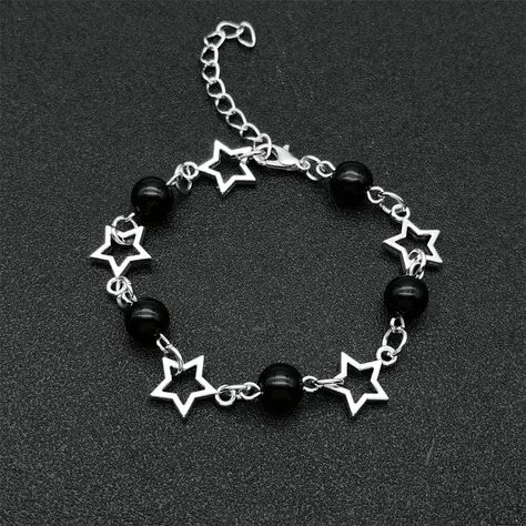 ✈️ Free shipping Worldwide Delivery & Returns ✈️ FREE FAST SHIPPING We offer free fast shipping + we ship internationally Delivery time: 7-14 business days 💚EASY RETURNS You can return your item for a refund within 30 days from the date the package was delivered to you. A Star, Y2k Acrylic, Bracelet Y2k, Bracelet Inspiration, Jewelry Accessories Ideas, Black Accessories, Girl Jewelry, Star Bracelet, Fancy Jewelry