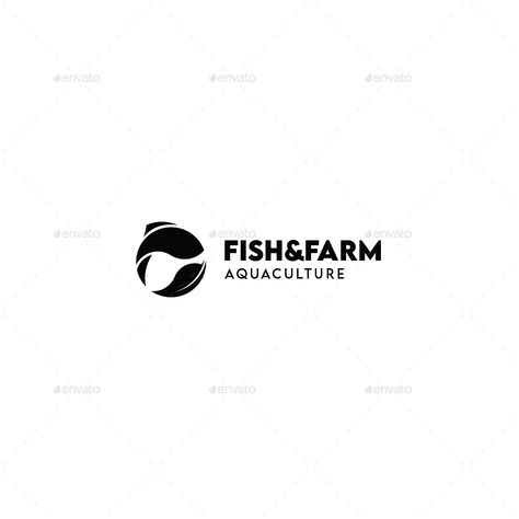 Fish & Farm Logo Template Preview - GraphicRiver Fish Logo Design Branding, Fish Logo Design, P Logo Design, Fish Farm, P Logo, Farm Logo, Fish Logo, Logo Design Branding, Fish Farming