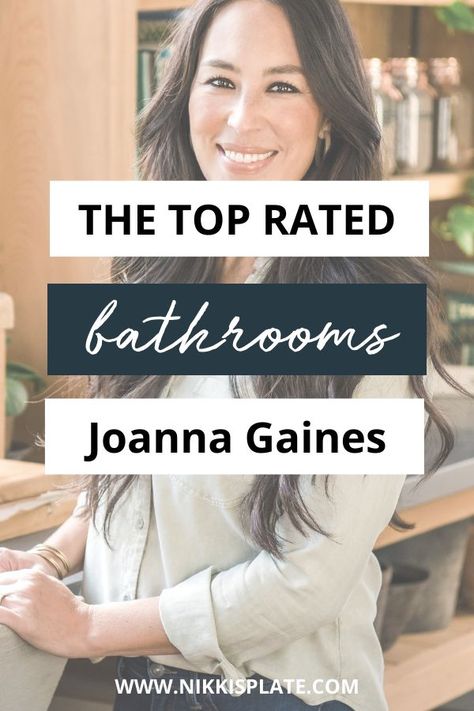 13 Best Bathrooms by Joanna Gaines; Fixer upper’s top bathroom renovations by Joanna and chip Gaines! These rustic, country with hints of modern perfection bathrooms are everything Joanna Gaines Bathroom Vanity, Joanna Gaines Best Bathrooms, Fixer Upper Welcome Home Bathroom, Joanna Gaines Small Bathroom Ideas, Joanna Gaines Shower Curtain, Magnolia Bathroom Ideas Modern, Magnolia Home Bathroom Ideas, Leanne Ford Bathroom Design, Black Stone Floor Bathroom