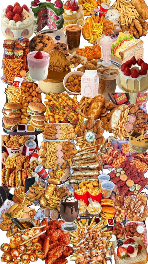 I Love Food Wallpaper, Snacks Wallpaper, Food Wallpaper, I Love Food, Junk Food, Love Food, Wallpapers, Screen, Collage