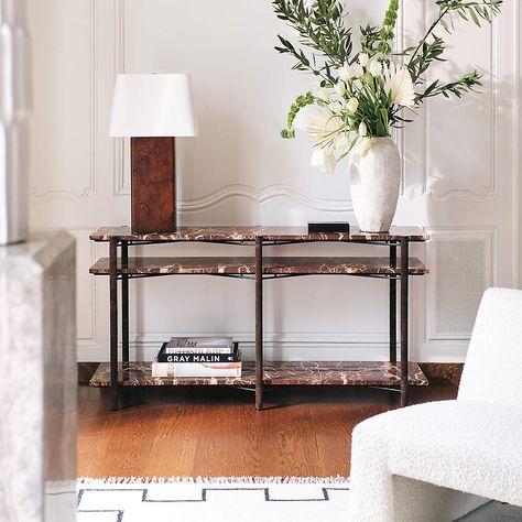 Leather Console Table, Modern Console Table Entryway, Console Tables Entryway, Contemporary Console, Marble Shelf, Black Console Table, Marble Console Table, Storage Console, Marble Console