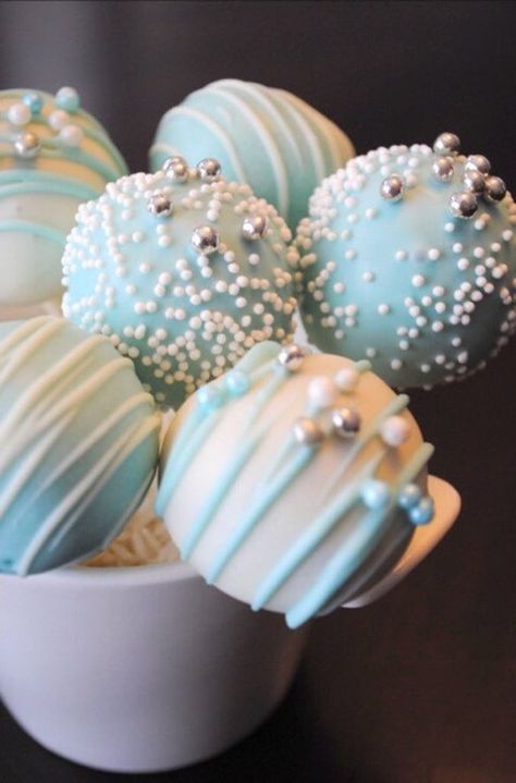 Baby Blue and Yellow Pastel Sprinkles and Drizzled Cake Pops | Baby Shower Cake Pops | POPSUGAR Family Photo 3 Tiffany Blue Cakes, Blue Cake Pops, White Cake Pops, Savory Cakes, Sugar Beads, White Cake Recipe, Baby Shower Cake Pops, Salty Cake, Blue Cakes